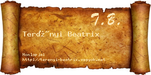 Terényi Beatrix névjegykártya